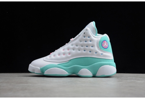 Air Jordan 13 Retro White Soar Green Pink (GS) 439358-100