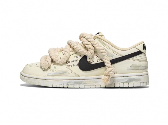 Nike Dunk Low retro Custom Heatwave MadeOxidized distressed hemp rope straps Beige DJ6188-101