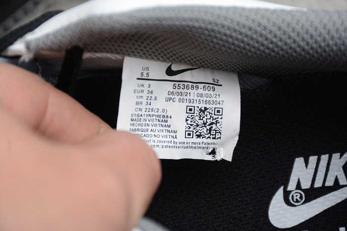 Nike Air Force 1 Low White Dark Grey Black Shoes 553689-609 