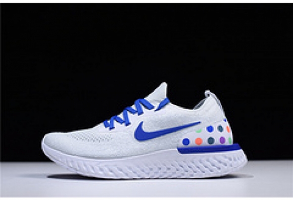 Nike Epic React Flyknit white blue AQ0067-993