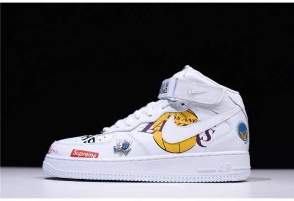 Supreme X Nike Air Force 1 Mid NBA Teams White Aq8017-100