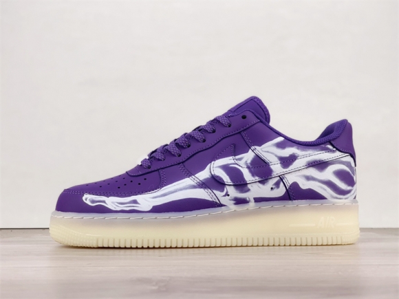 Nike Air Force 1 Low '07 QS Purple Skeleton Halloween CU8067-500