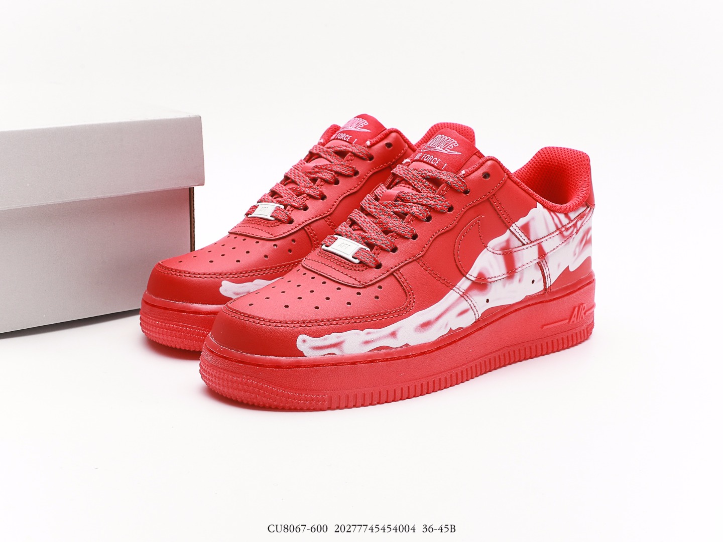 Nike Air Force 1 \'07 QS Red Skeleton CU8067-600